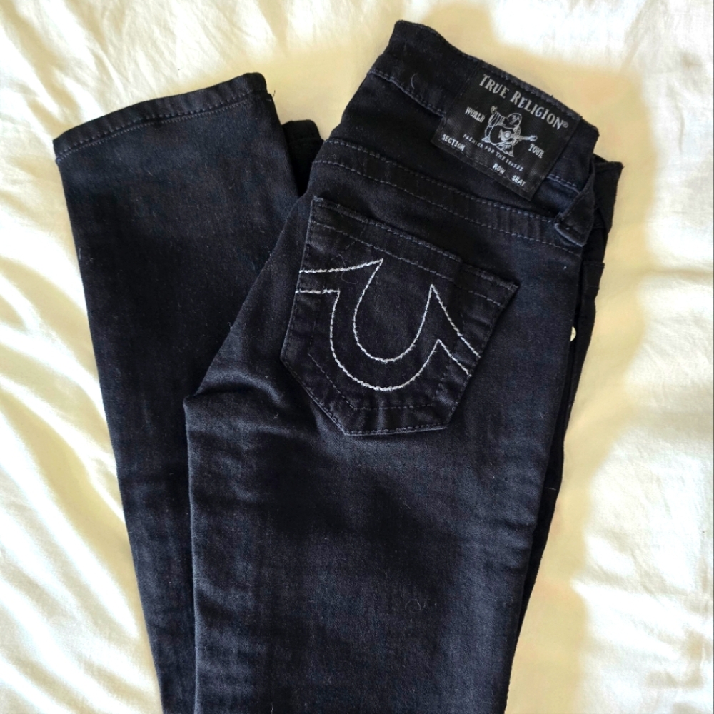 True Religion Stella Low Rise Skinny- Black